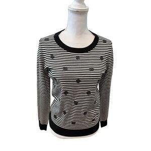 Banana Republic black & white stripe crewneck sweater